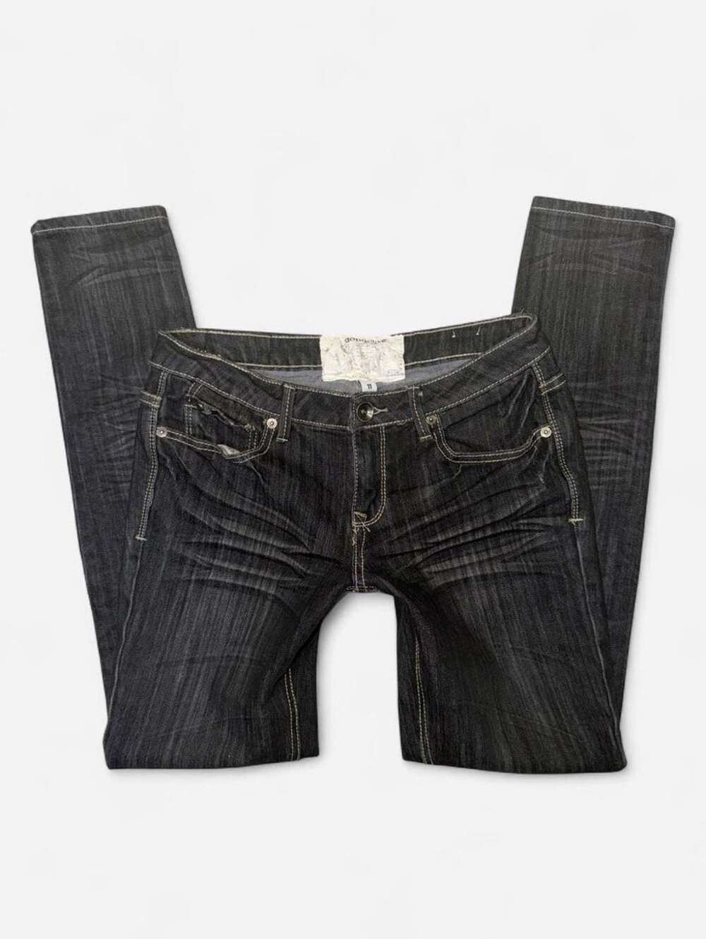 Y2K Vintage 2000’s Dollhouse Jeans Size 11 Black Low Rise Bootcut Denim